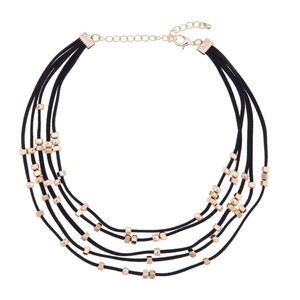 Faux Suede Layered Necklace